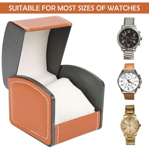 Einzelne Uhr Geschenkbox mit Kissen PU Leder Armbanduhr Vitrine Organizer - Bild 6 von 14