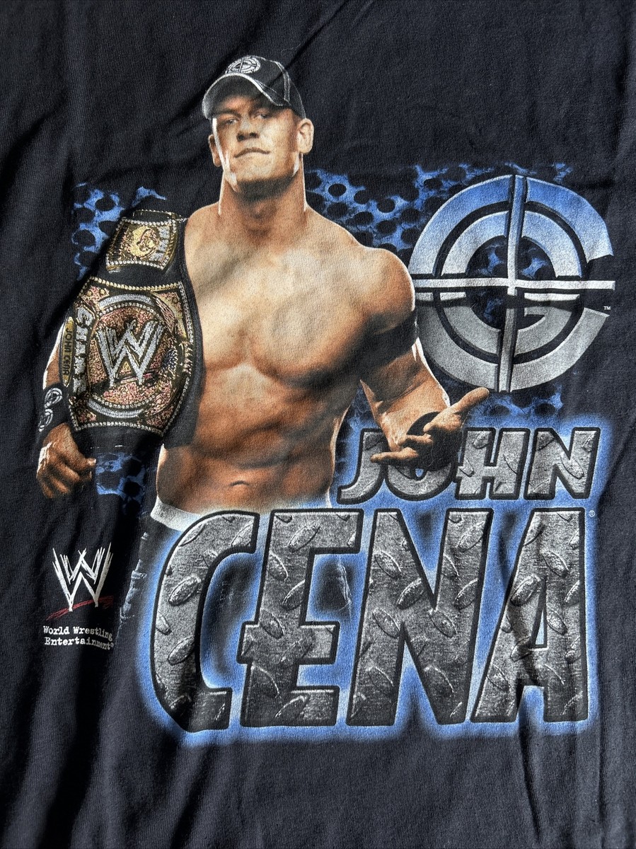 2007 John Cena Chain Gang Soldier Black T Shirt NWT Tee WWE WWF
