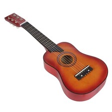 Kids Wooden Color  Acoustic Plastic Guitar Musical Instrument Toy  Gift 63.5 cm