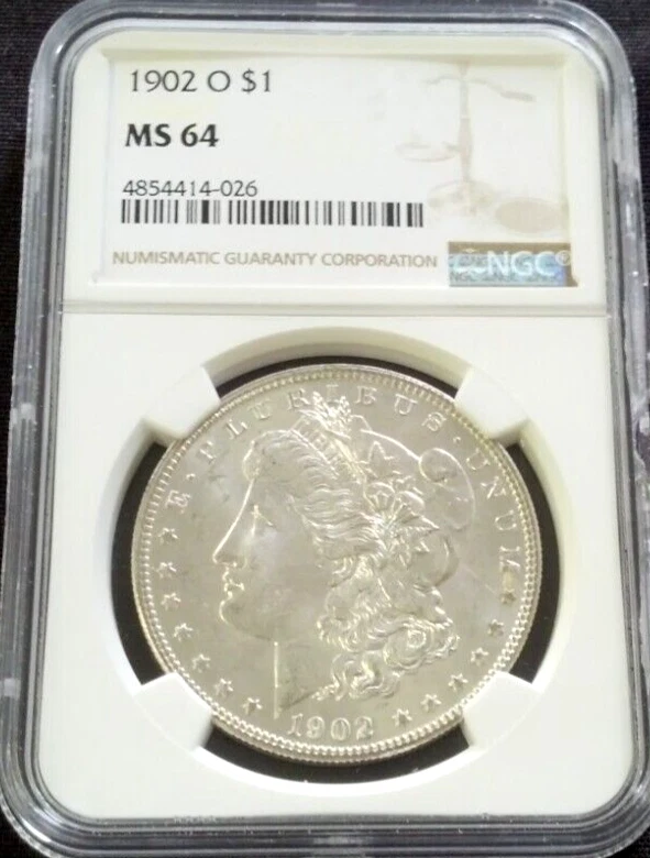 1902 年 O 版摩根银元 NGC 评级 MS64.25 年 3 月 26 日 (1995 年)