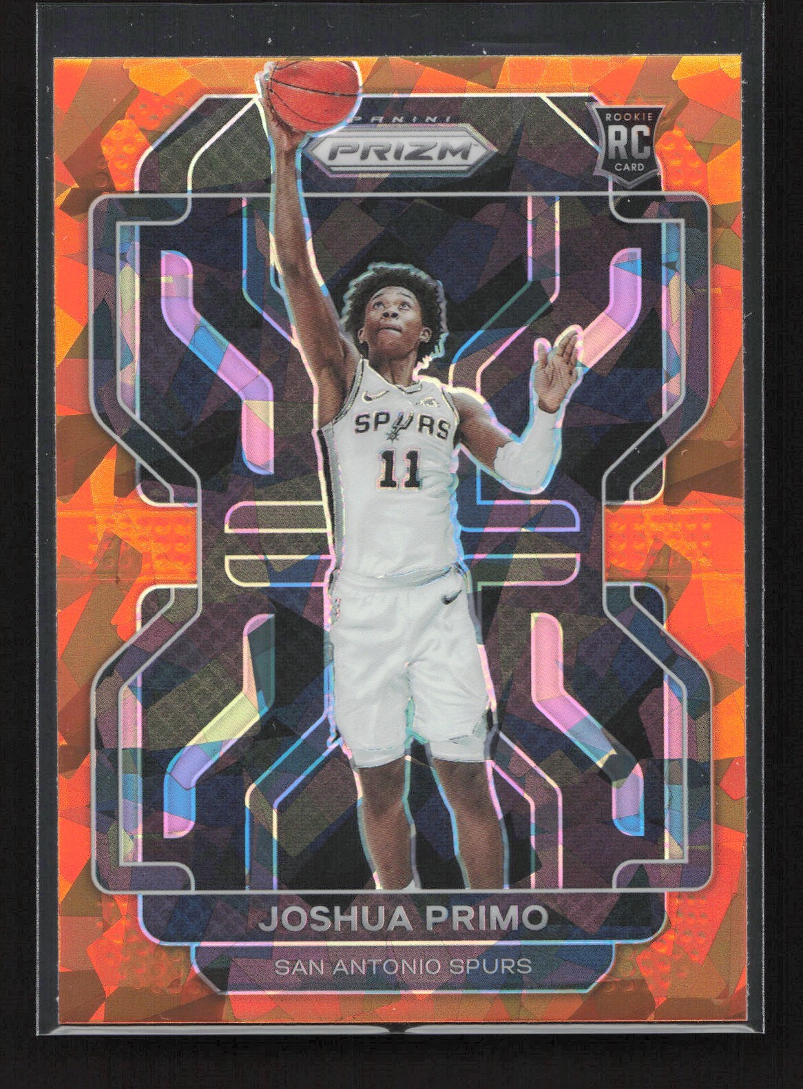 2021-22 Panini Prizm Orange Cracked Ice Joshua Primo RC #298 San Antonio Spurs