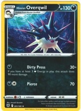 Hisuian Overqwil RARE Pokemon TCG Card 91/189
