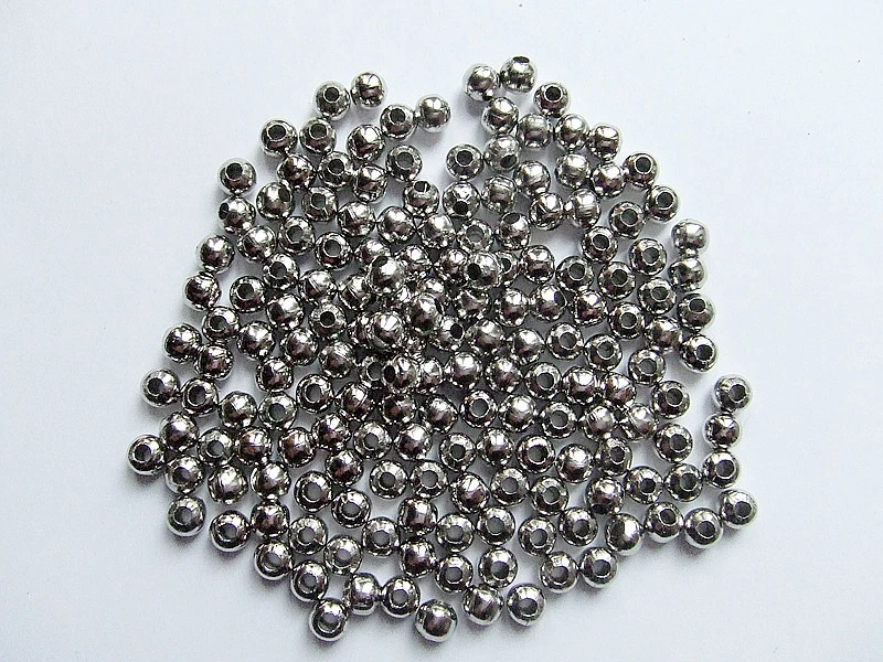 100pz perline metallo spacer separatori 5mm colore argento scuro