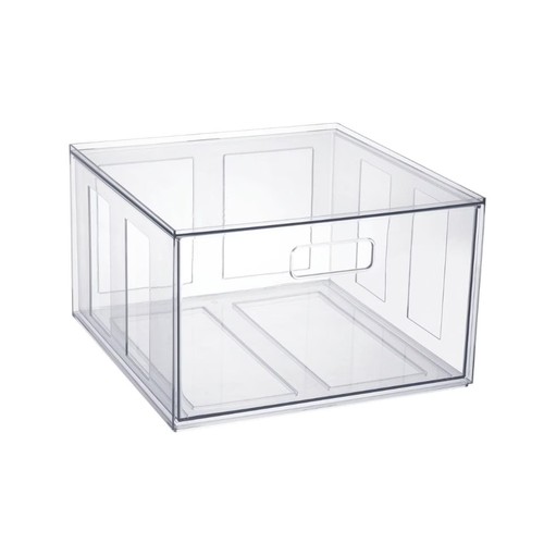 Clear Glossy Plastic Pull-Out Closet Drawer Extra Large Size, Adult Size