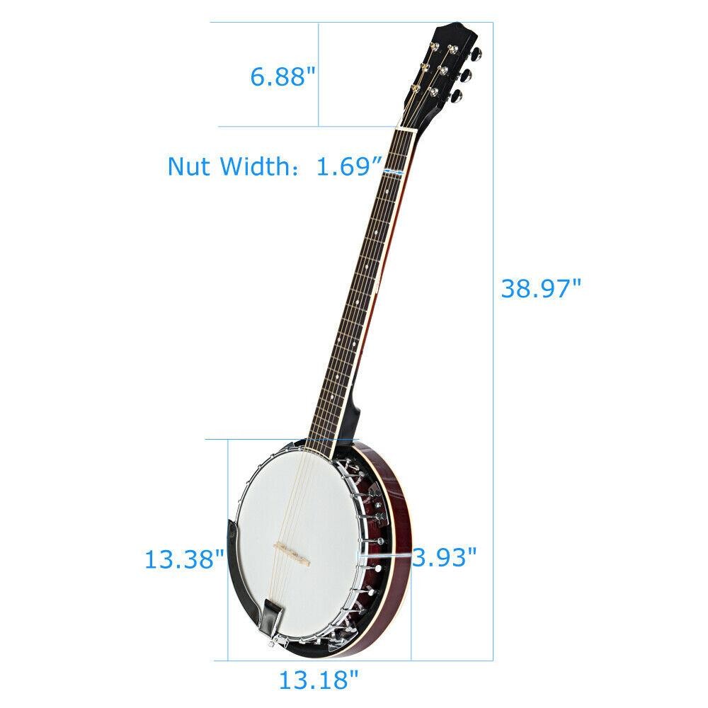 6 String Banjo Right Handed w/ Closed Back 24 Brackets Head