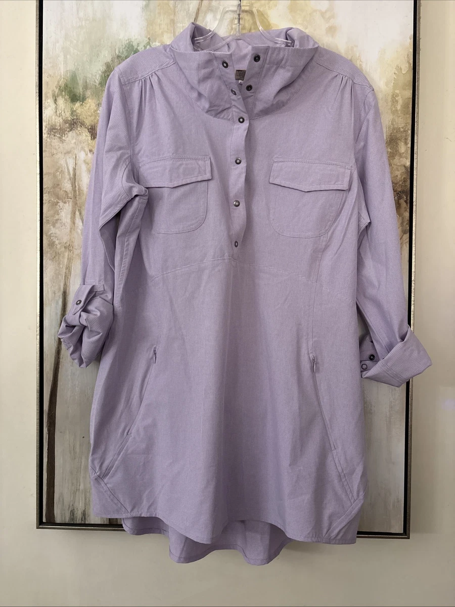 Chemise sport chic carreaux violets brodée | Cotton Park