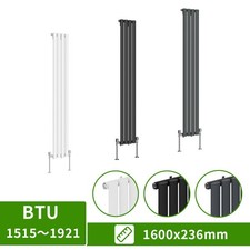 Vertical Designer Radiator Oval Column Tall Upright Central Heating Radiators UK