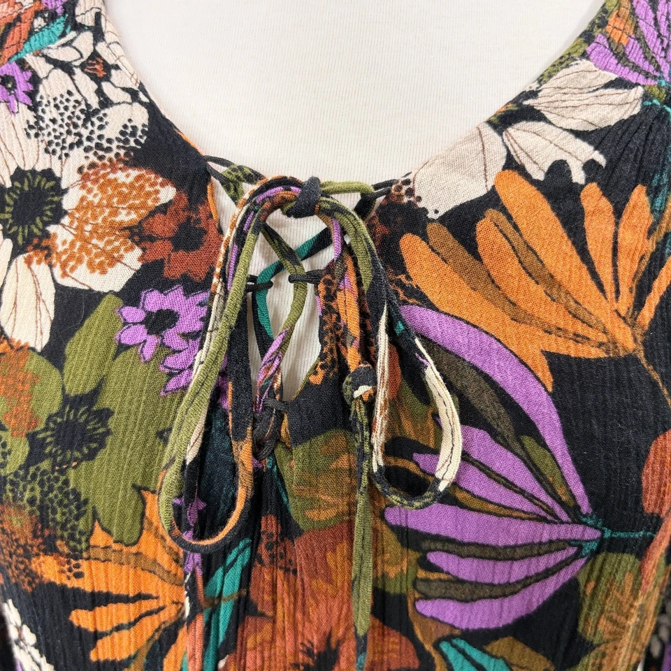 Vestido ECI tamanho 10 vintage anos 90 Y2K boho floral escuro floresta fada grunge indie - Imagem 4 de 4