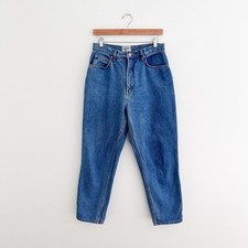 Vintage High Rise Jeans 100 Cotton Denim Classic 90s Straight Leg Size 27 / 28