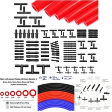 6 Pack Silicone Vacuum Hose Kit 5FT Tubing 1/8 To 3/8 High Performance