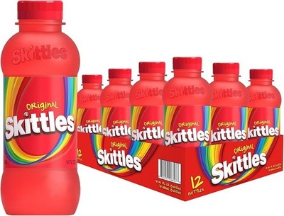 Skittles Drink 12 Pack Case 414ml   Fruity Candy Flavor Soft Drink   Refreshing