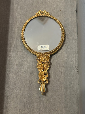 Beautiful Brass Two Side Mirror Reserve Mini Victoria Small Flower Ornate