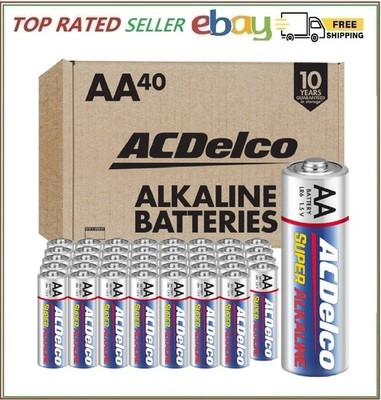 ACDelco 40-Count AA Batteries, Maximum Power Super Alkaline Battery, 10-Year She