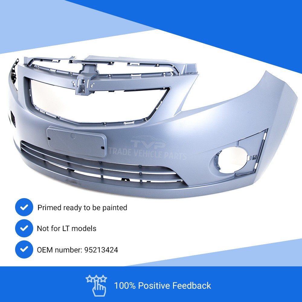 Fits Chevrolet Spark 2010-2012 Front Bumper Primed No PDC & Washer Holes