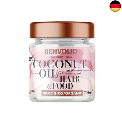 BENVOLIO - Haaröl Kokosöl Bio für Kosmetik Total Body Food | 200 ml | Coconut Oi