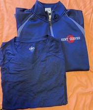 ALO BUNDLE SMALL V-NECK AND ¼ ZIP JACKET BLUE MADE IN USA EXLNT!