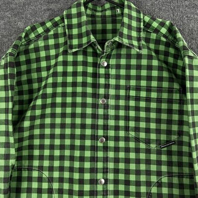 Alexander Wang Jacket XS Gingham Check Oversize Cotton Denim Shirt