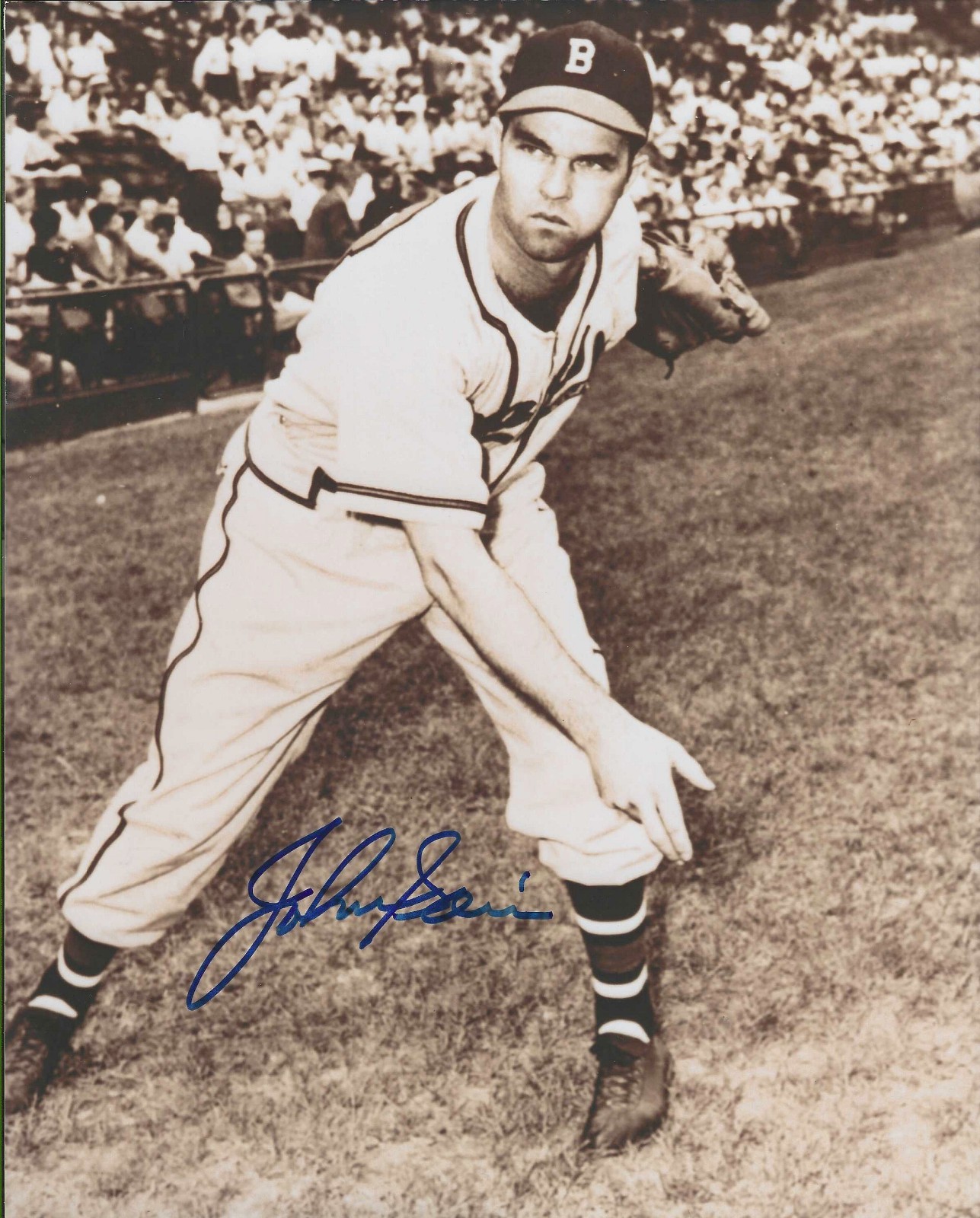 Deceased Boston Braves Great Johnny Sain Autographed 8x10 W/COA