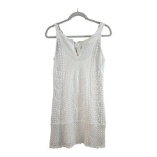 Yoana Baraschi Embroidered Sleeveless White Dress Bohemian Bridal Women's S