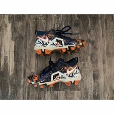 Nike Alpha Menace Youth Football Cleats Navy Orange White Size 4 Lace-Up