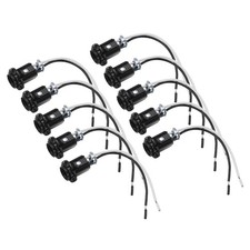 75W E12 Candelabra Light Socket with 6" Wire 1.72x1.12" Pack of 10