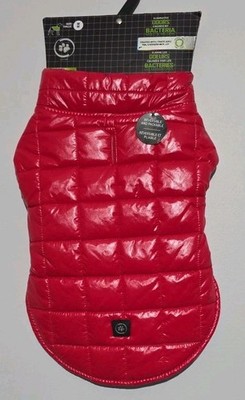 NWT Silver Paw Reversible Puffer Vest For Dogs, M