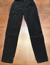y2k Paris Blues Black Soft Velour Women’s Pants Made In USA Cotton Faux Jeans