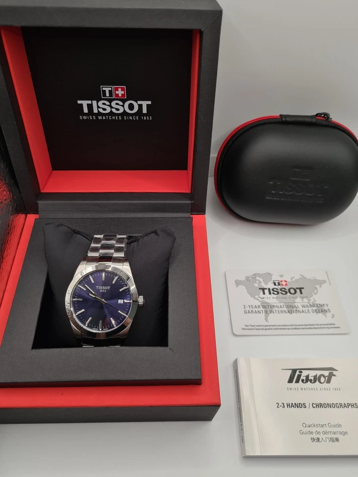 Relógio masculino Tissot Gentleman azul quartzo - T127.410.11.041.00 - Imagem 2 de 4