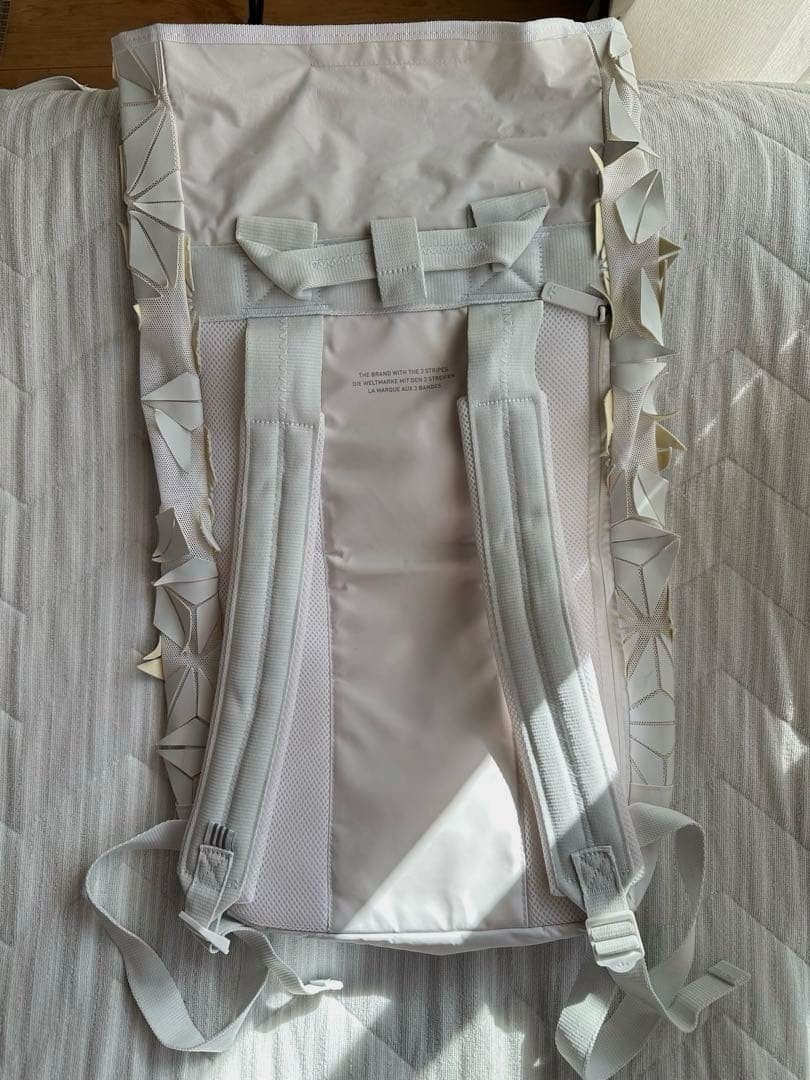 adidas White Geometric Pattern Backpack - image 3