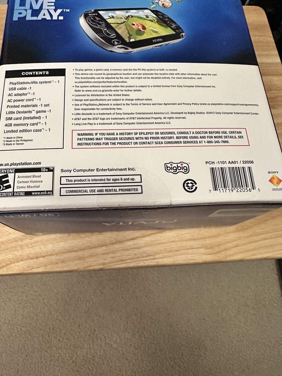 Sony PlayStation Vita 3G/Wi-Fi 512MB Handheld Console - Black for