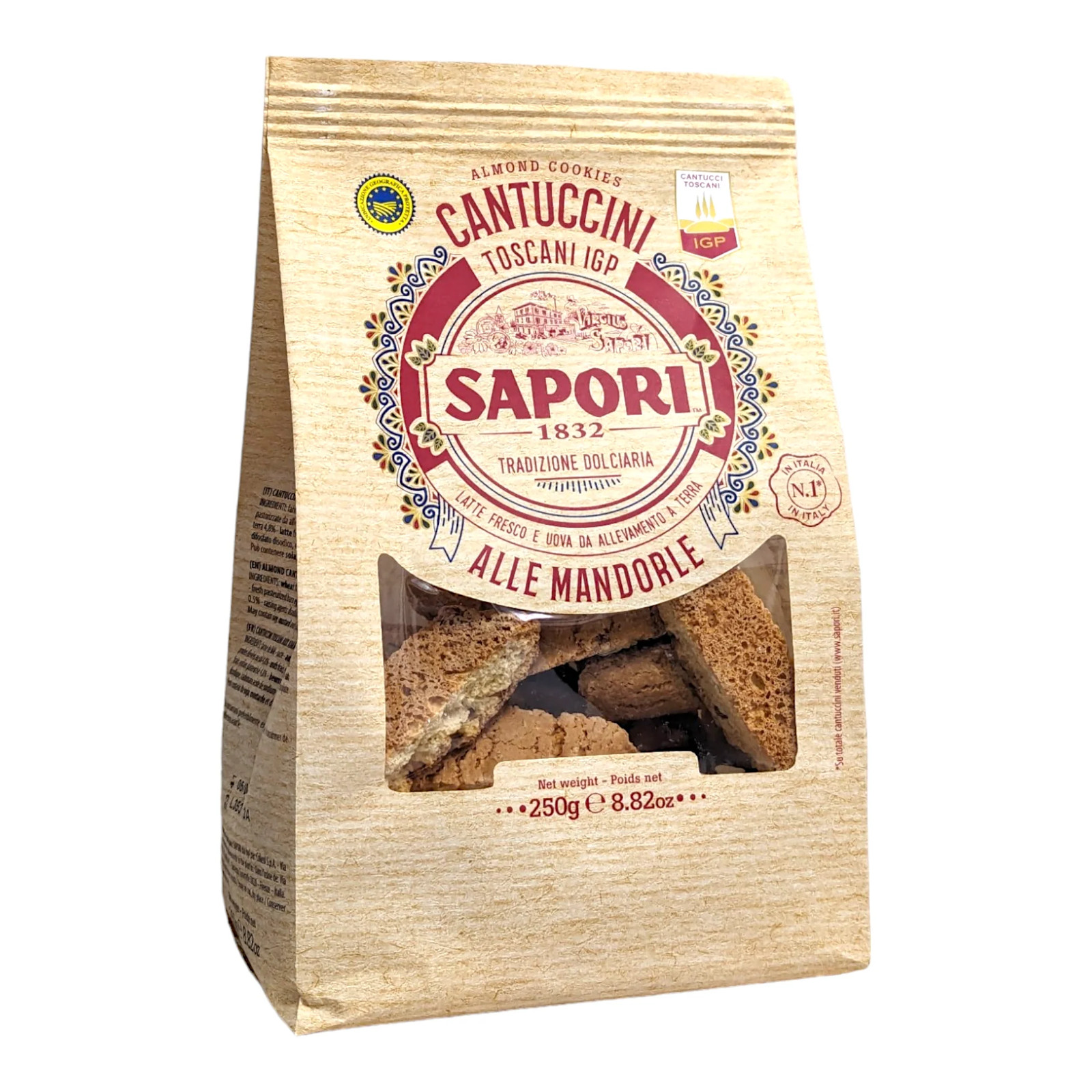 Sapori Cantuccini Almond / Mandorle Cantucci Biscotti Tuscany IGP 250g
