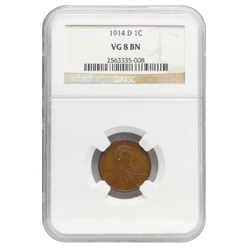1914-D Wheat Cent VG8 Brown NGC