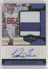 2019 Panini Plates & Patches Rookie Green 10/25 Darius Slayton Patch Auto nd3