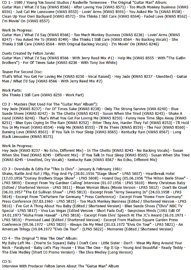 Elvis Presley - From Young 'Un Sound To The House Of David / Ltd 5 CD Box - Bild 3 von 3