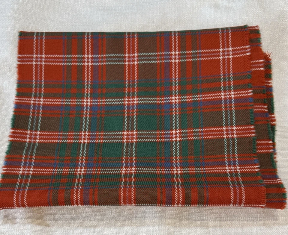 MacDougal Ancient Tartan Orange /green Check 100% Wool L233cm W 34cm - Image 3 of 3