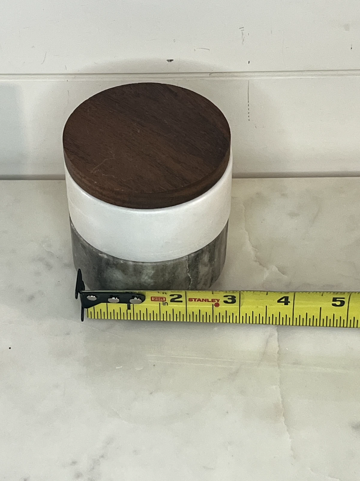 3pc Marble Stacking Salt&Pepper Cellar - Hearth & Hand™ with Magnolia:Acacia Lid