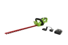 Greenworks 24V 22" Cordless Rotating Handle Hedge Trimmer, 1.5Ah USB Battery & C