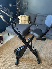 Foldable Magnetic Exercise Bike w/ LCD, 8 Levels, Heart Rate Sensors & Bands