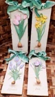 4 Mud Pie 2000 Wall Decor Floral Resin Plaques Hyacinth, Tulip,Irish,Narcissus