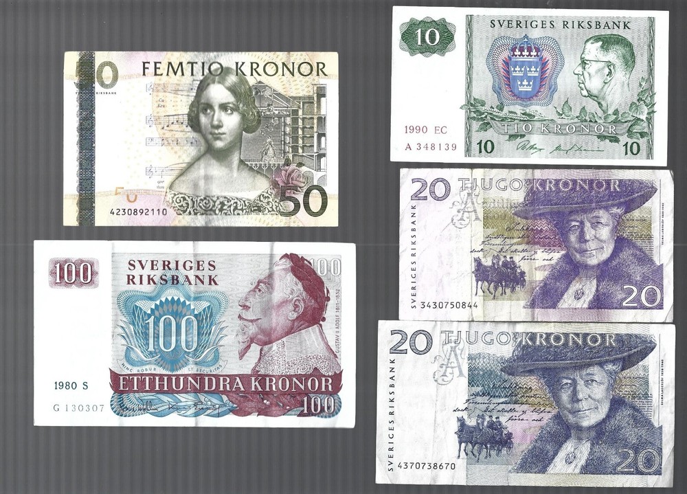 Sweden💥 assorted 8 banknotes ✨ lot #4791