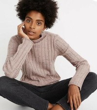 Madewell NWT Size S Donegal Evercrest Pink Speckled Ribbed Coziest Sweater SW4