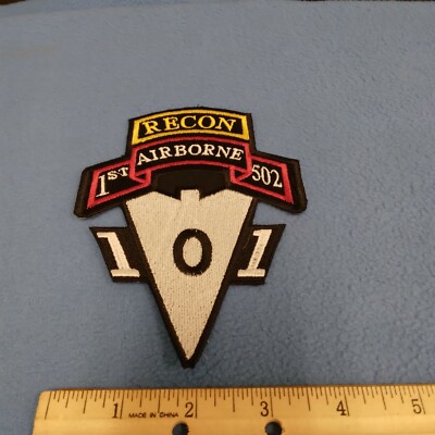 AIRBORNE 101ST- RECON- 1 st 502nd LARGE - Military Patch - 4 BY 5