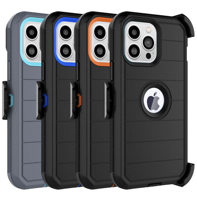 For iphone 14/14 Pro Max Case with Built-in Screen Protector +Belt Clip Holster