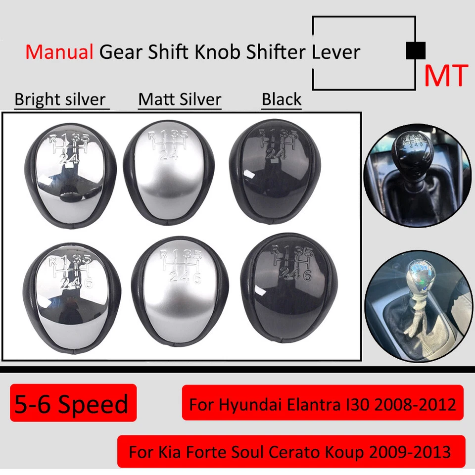 Pomo de cambio de marchas manual de 5/6 velocidades para Kia Forte Soul Cerato Koup 2009 2010-2013 Foto 3 de 4