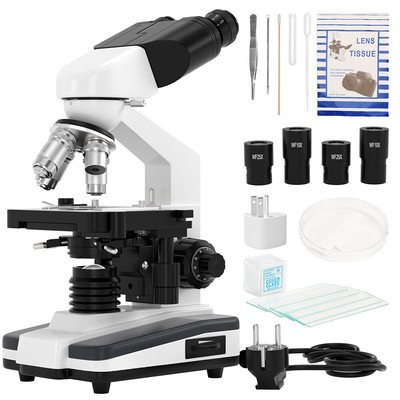 40X-2500X Binocular Compound Microscope For Kids Adult With Slides Set
