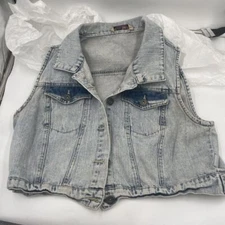Highway Jeans Y2K Jean Cropped Denim Vest  Size XL (T130)