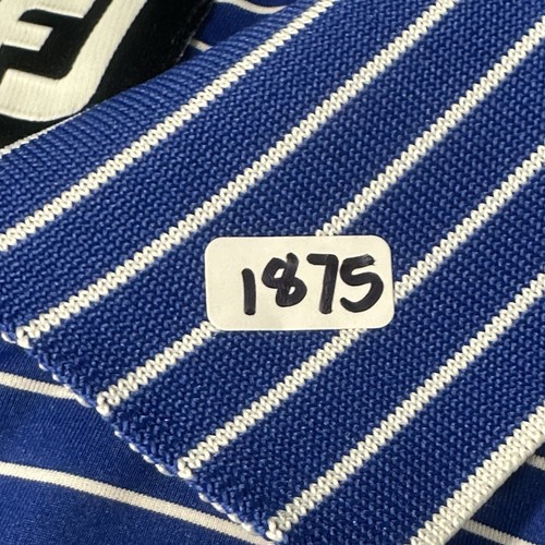 Camisa polo FootJoy para hombre a rayas medianas azul rendimiento club de golf bordada - Imagen 15 de 15