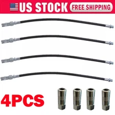 4x 12" Flexible Grease Gun Hose With Coupler Nozzle Long Extension 1/8"NPT HOT