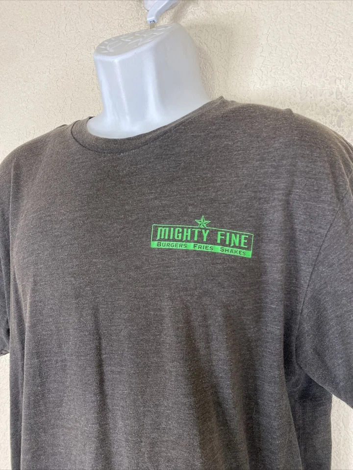 Live & Tell Men Size L Gray Mighty Fine Burgers Employee T Shirt Short Sleeve - Image 3 of 4