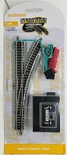N Bachmann 44862 E-Z Track Nickel Silver Right Remote Turnout NIP